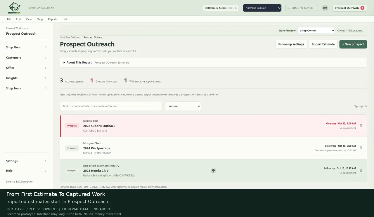 BalanceDen prospect outreach prototype